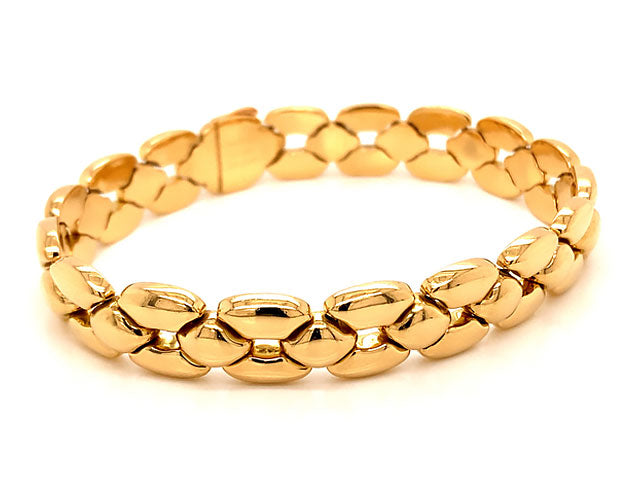 14K Gold Tri- Color Chevron ID Bracelet | Don Roberto Jewelers