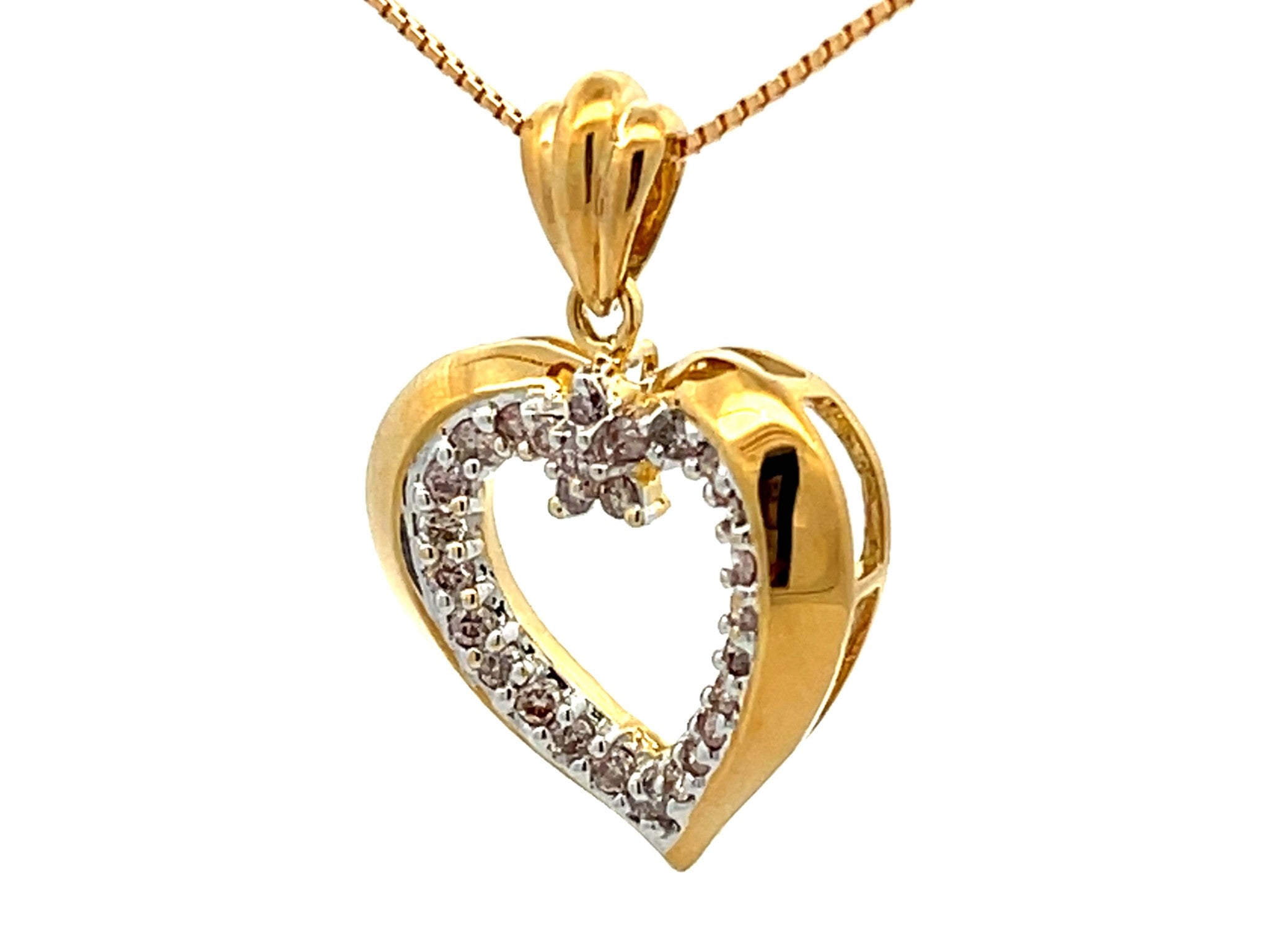 Diamond Heart Necklace 18k Yellow Gold