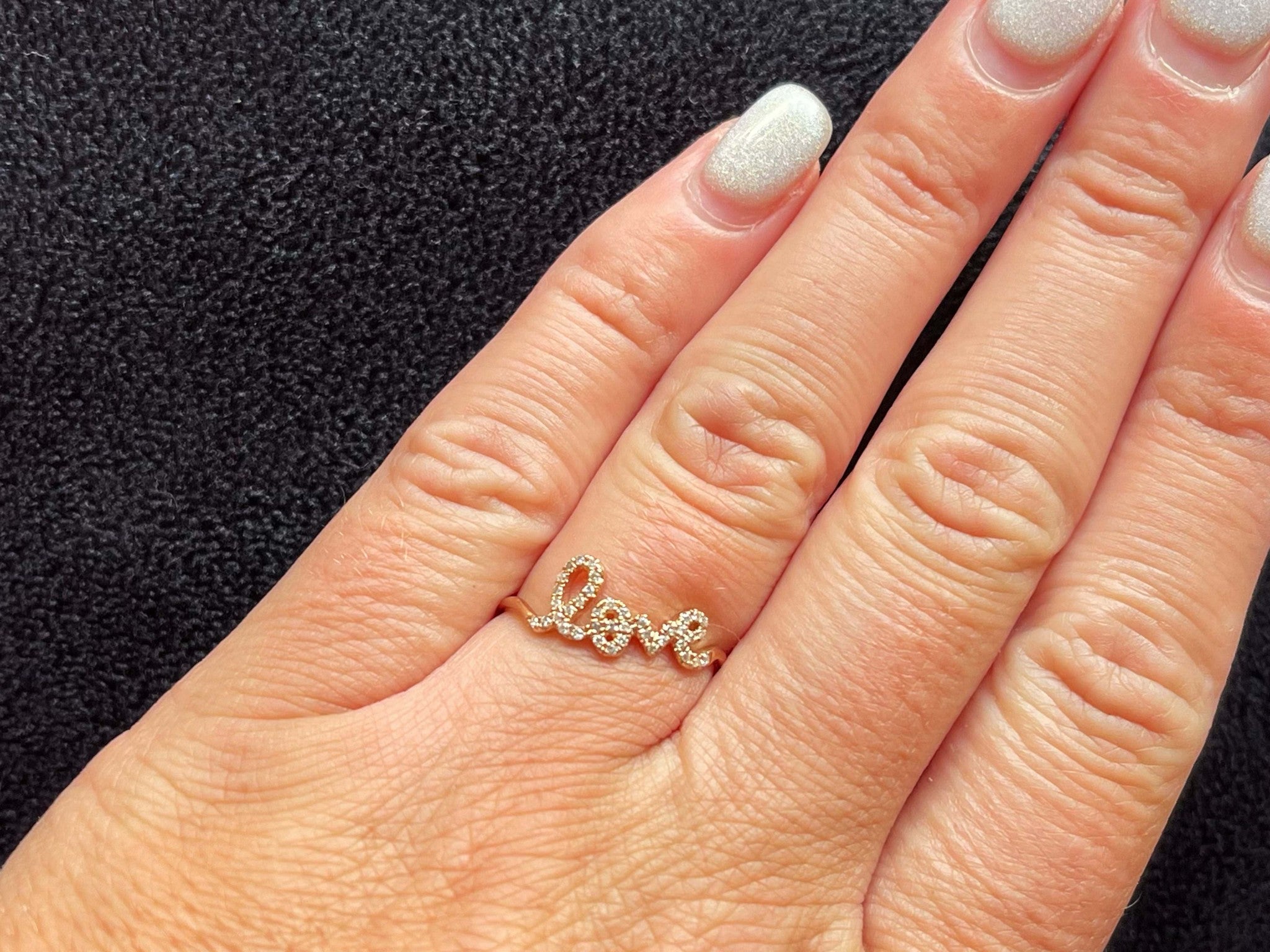 Diamond Love Ring in 14K Rose Gold