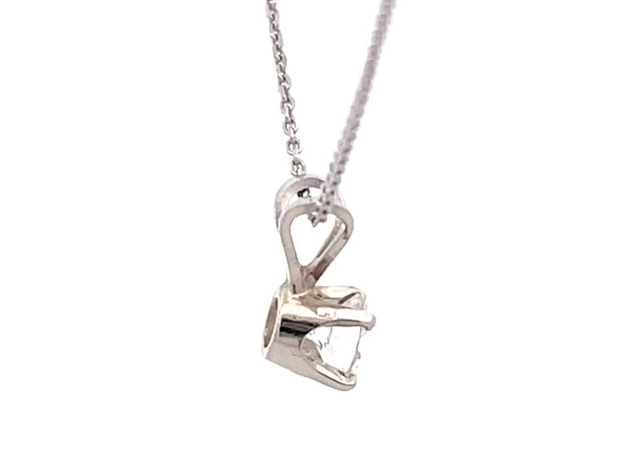 Diamond Pendant and Chain in 14k White Gold