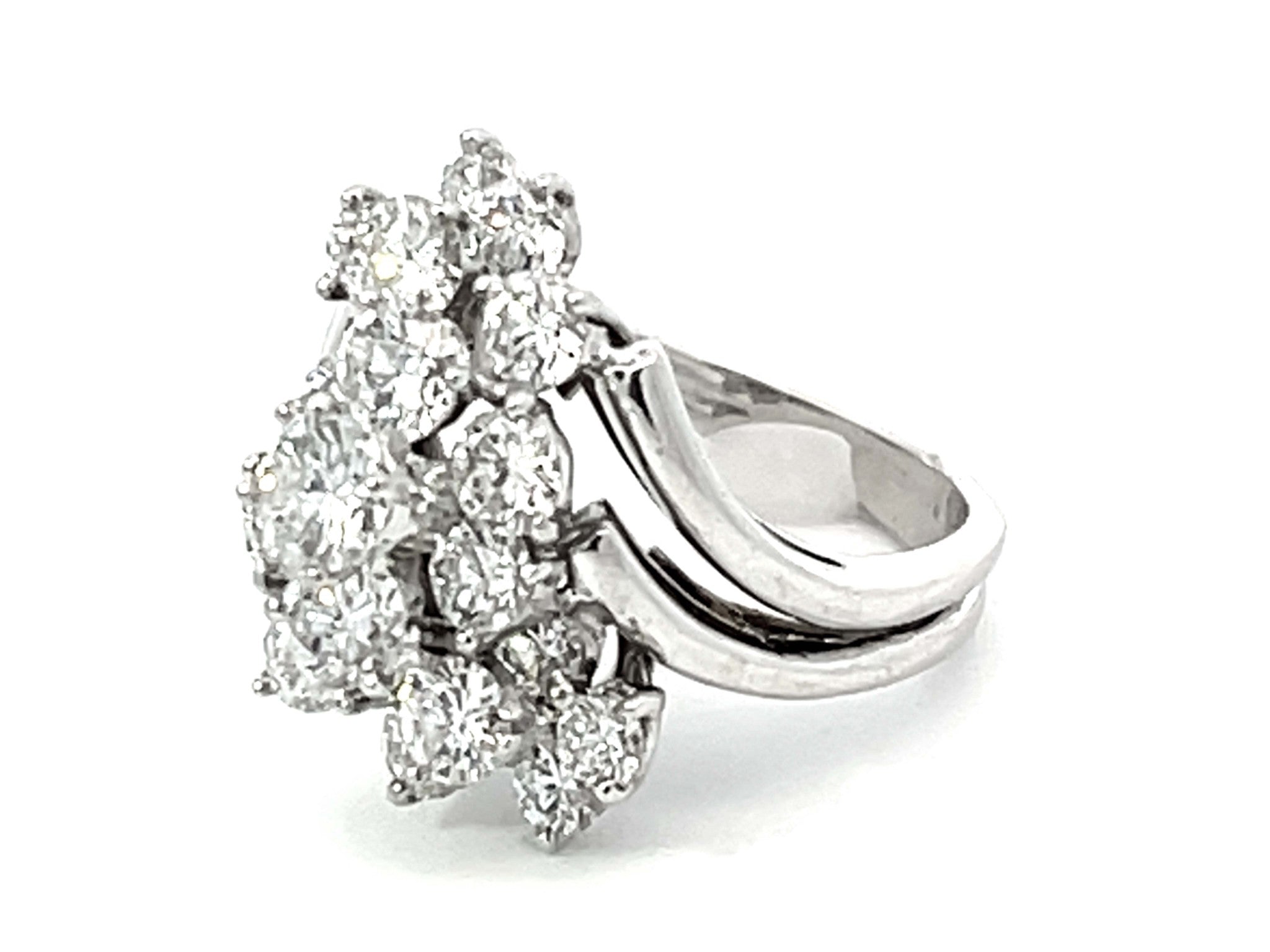 2 Carat Diamond Cluster Ring 18k White Gold