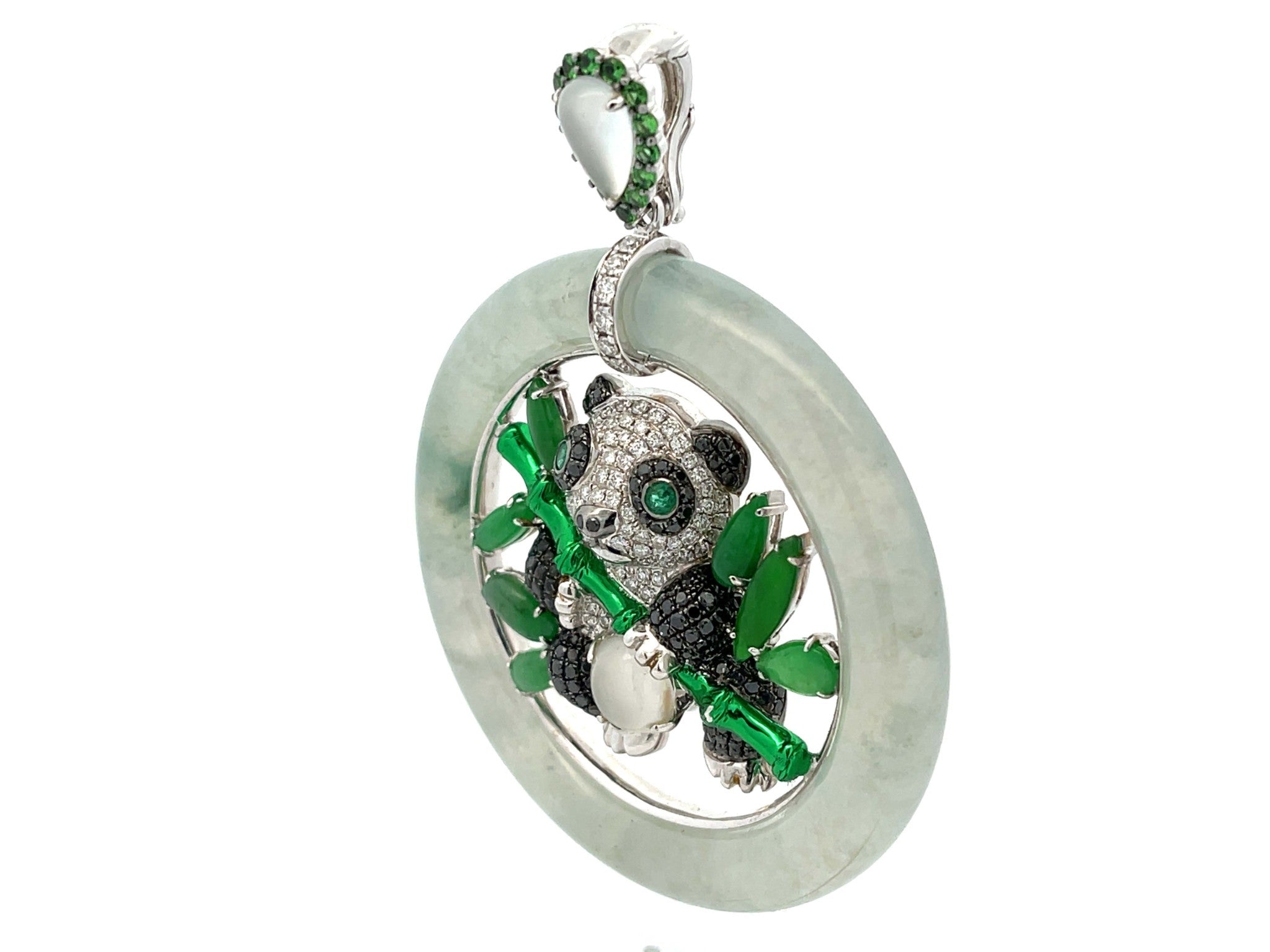 Shop Gold Panda Pendant with Jade, Diamond & Emerald