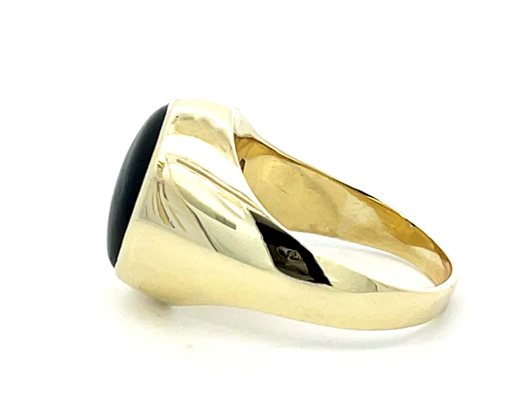 Vintage Men's Black Onyx Ring in 14k Yellow Gold