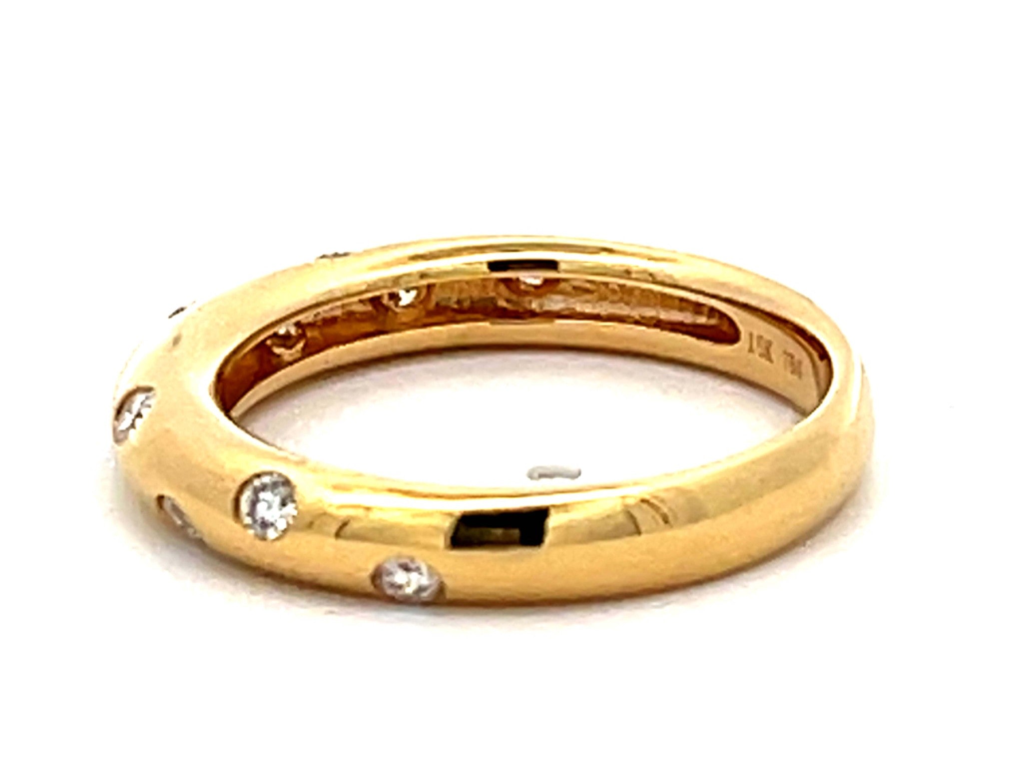 VIVID Rounded Diamond Band Ring 18K Yellow Gold