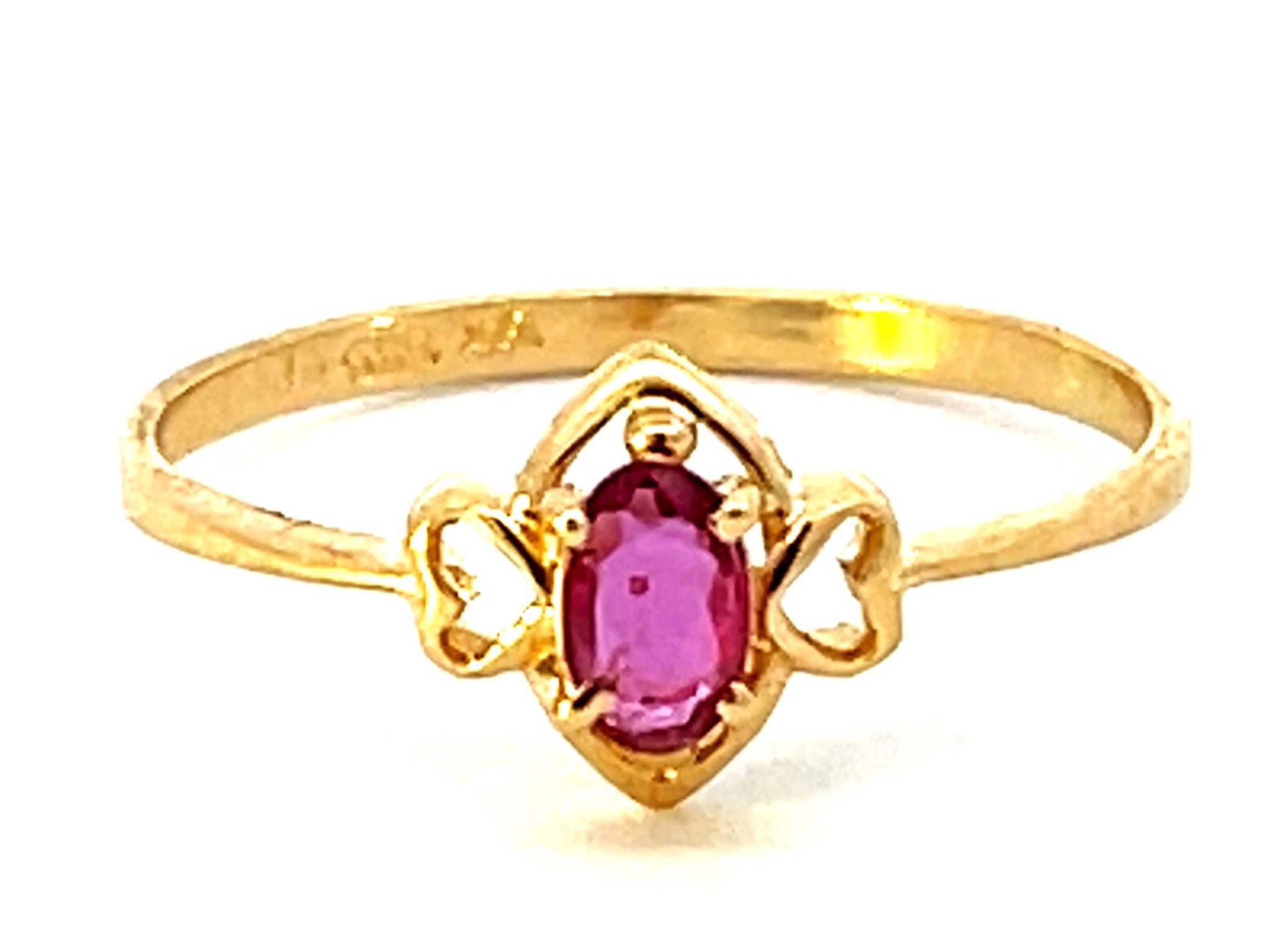 Red Ruby Ring in 14k Yellow Gold