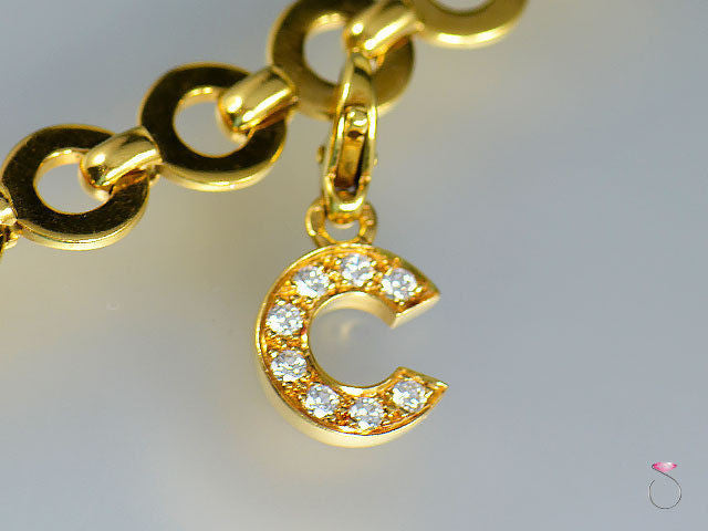 CHANEL 1990's Number 5 Poker Chip Coin Chain Charm Bracelet
