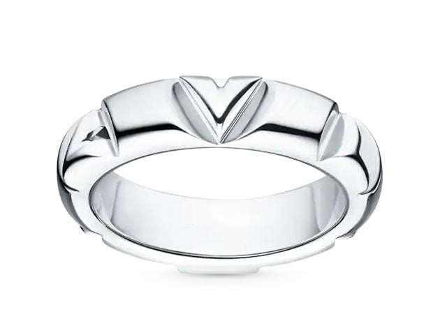 Louis Vuitton LV Volt Multi Ring, White Gold Grey. Size 47